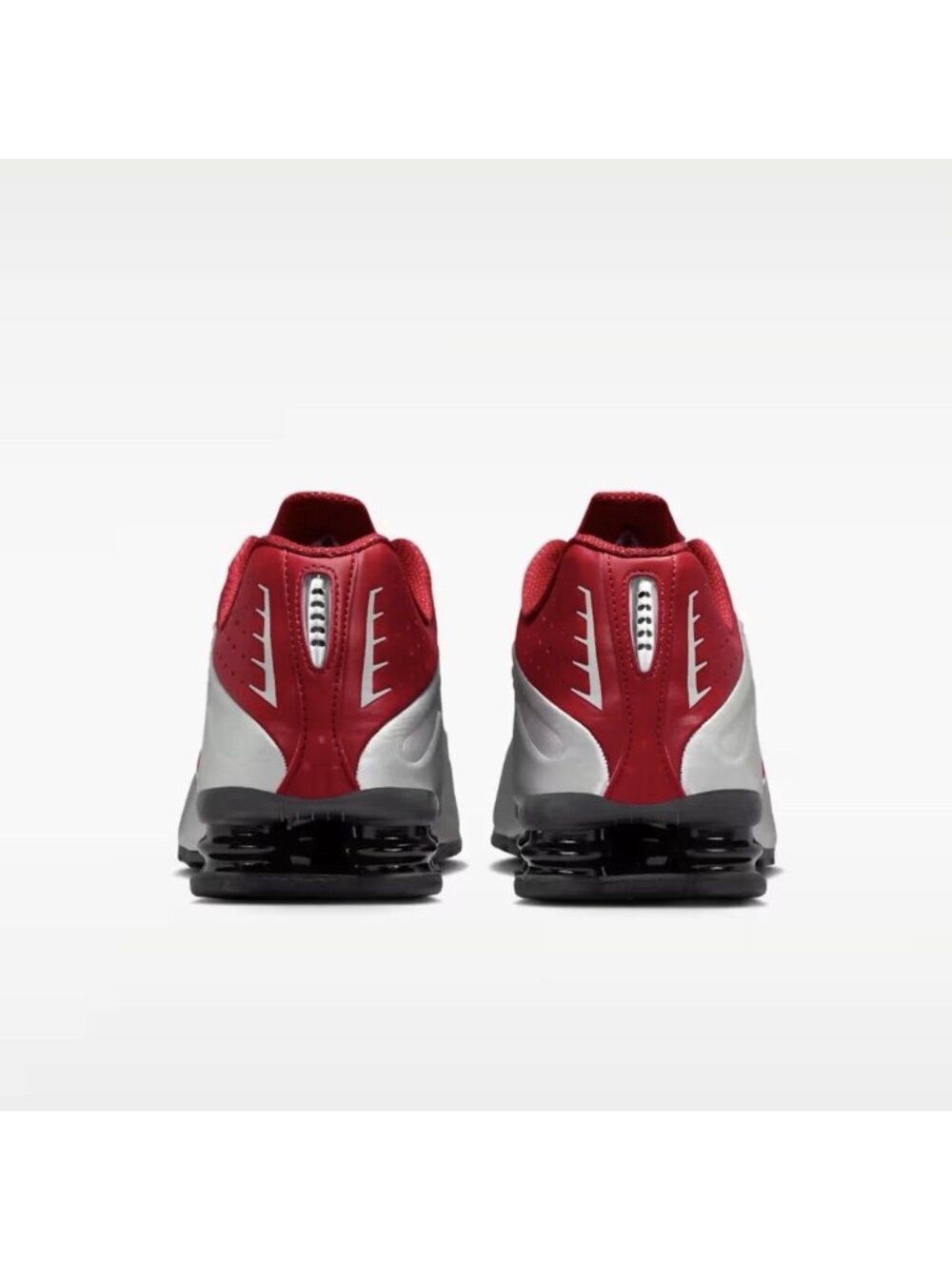 Nike Shox R4 Metallic Silver Team Crimson Black Shoes HQ1988-009 Men’s Sizes - Picture 3 of 5